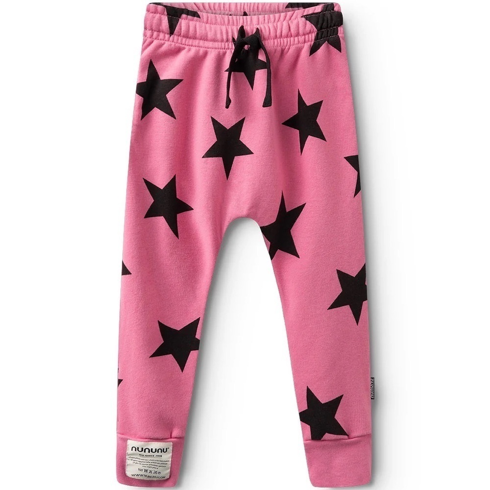 Nununu Baggy French Terry Star Sweatpants Pink NWT